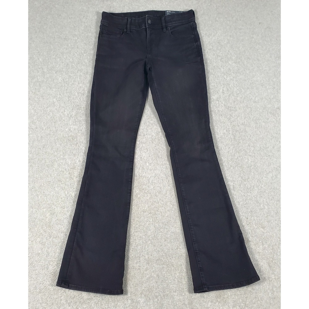 American Eagle Kick Boot Low Rise Next Level Stretch Jeans Black Womens 4 Long